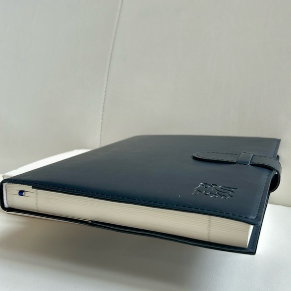 Merrill Bull Logo Navy Blue Leather Journal Book/ Notebook - Picture 2 of 6